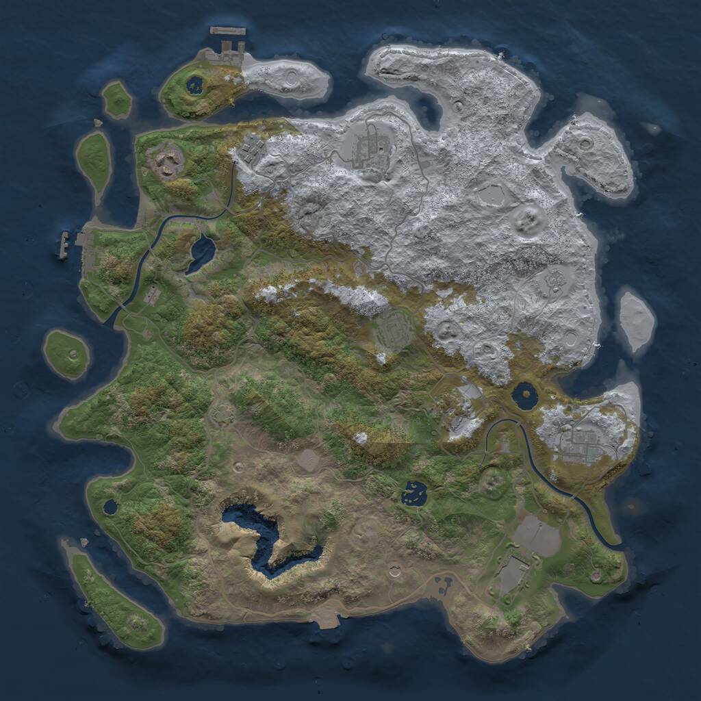 Rust Map: Procedural Map, Size: 4000, Seed: 1775753111, 14 Monuments