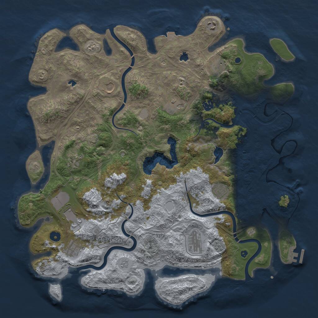 Rust Map: Procedural Map, Size: 4500, Seed: 618984325, 16 Monuments