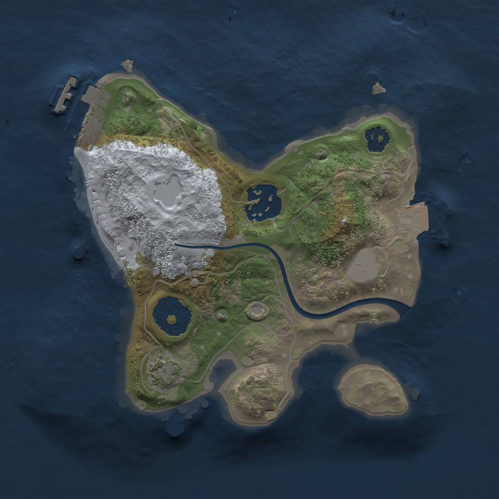 Rust Map: Procedural Map, Size: 2000, Seed: 1266498009, 4 Monuments