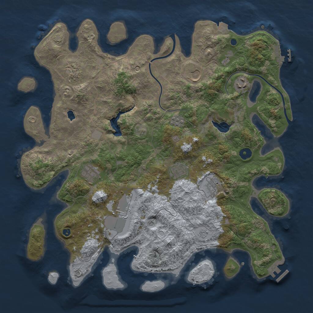 Rust Map: Procedural Map, Size: 4000, Seed: 403409, 14 Monuments