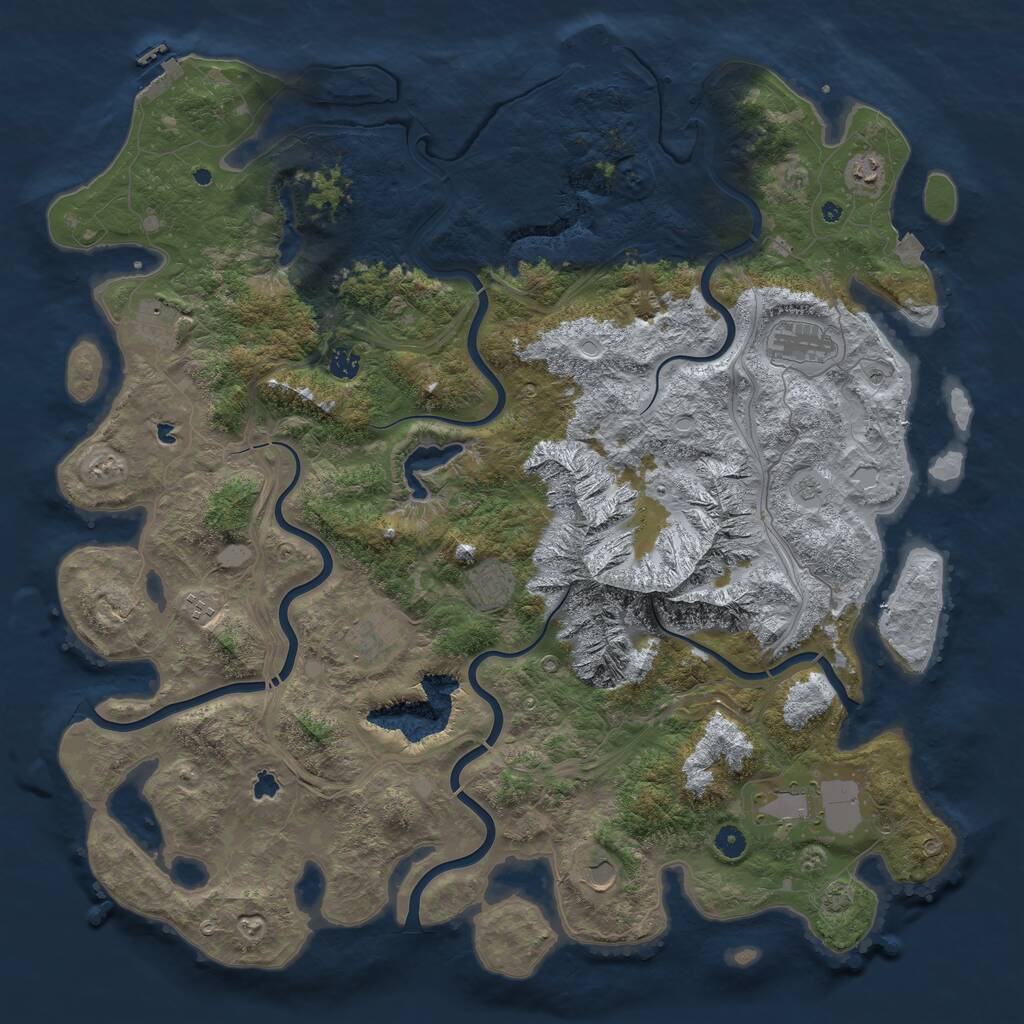 Rust Map: Procedural Map, Size: 5001, Seed: 262346401, 15 Monuments