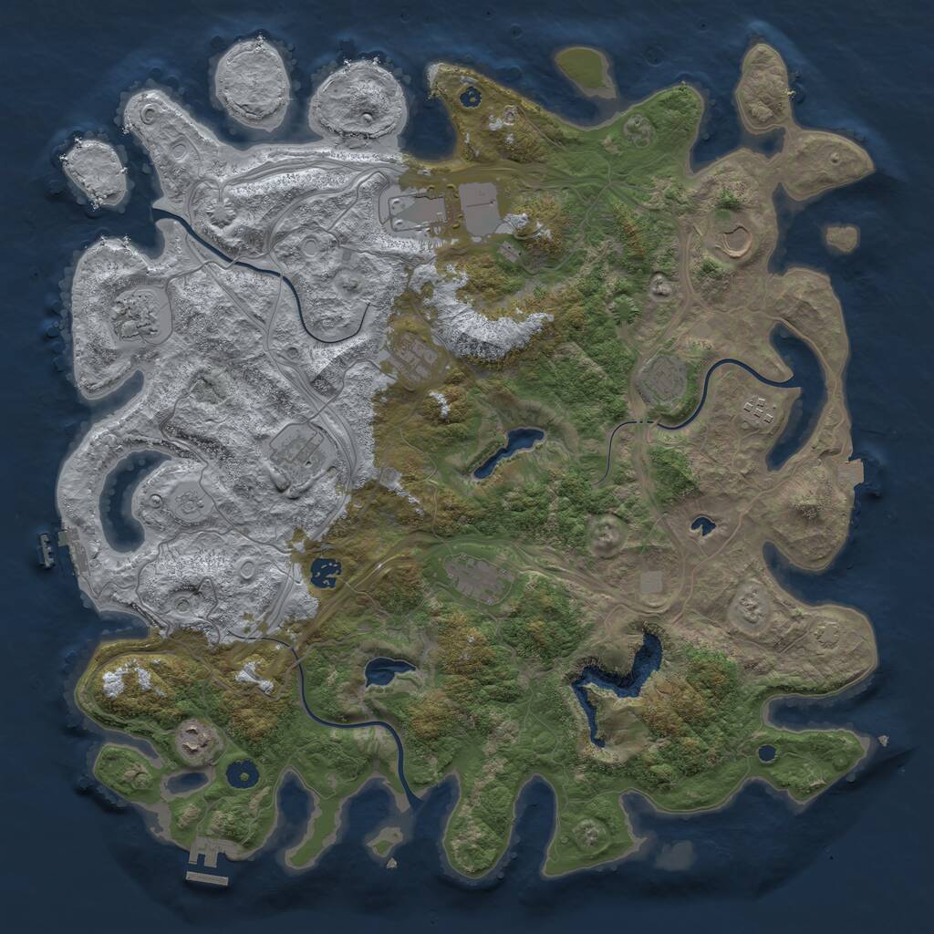 Rust Map: Procedural Map, Size: 4500, Seed: 251701824, 16 Monuments