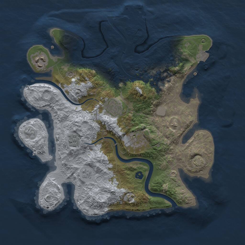 Rust Map: Procedural Map, Size: 3000, Seed: 826633655, 9 Monuments
