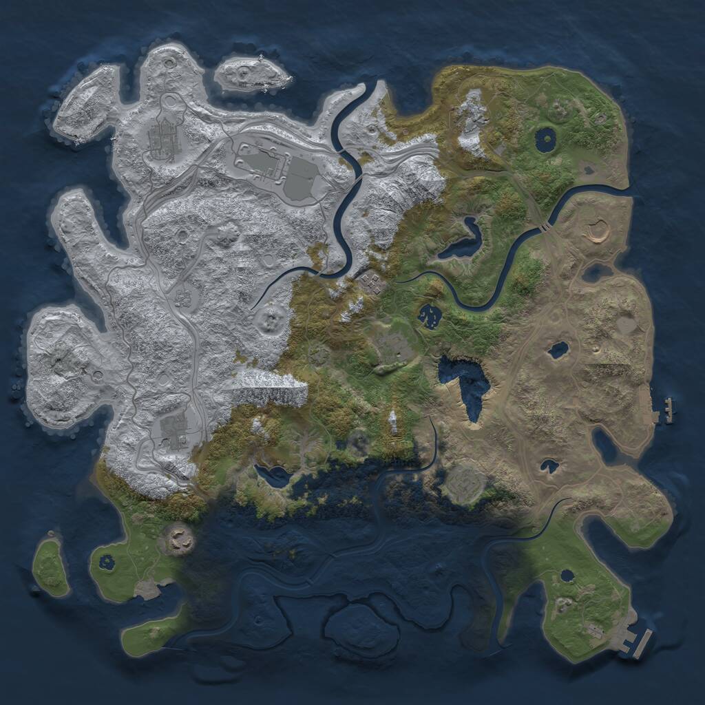 Rust Map: Procedural Map, Size: 4500, Seed: 25433056, 16 Monuments