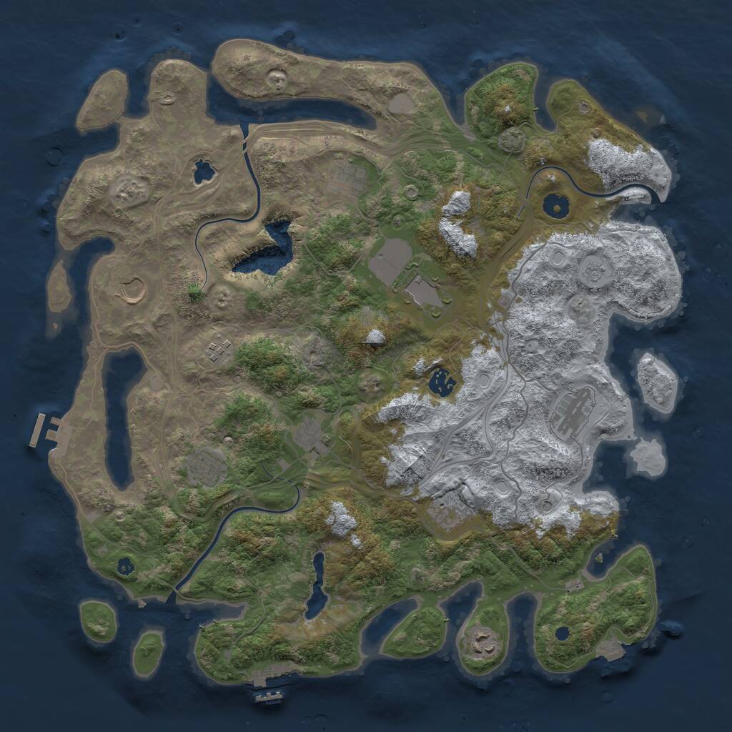 Rust Map: Procedural Map, Size: 4250, Seed: 684707158, 16 Monuments