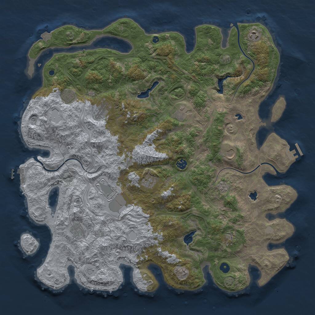 Rust Map: Procedural Map, Size: 4750, Seed: 616946099, 17 Monuments