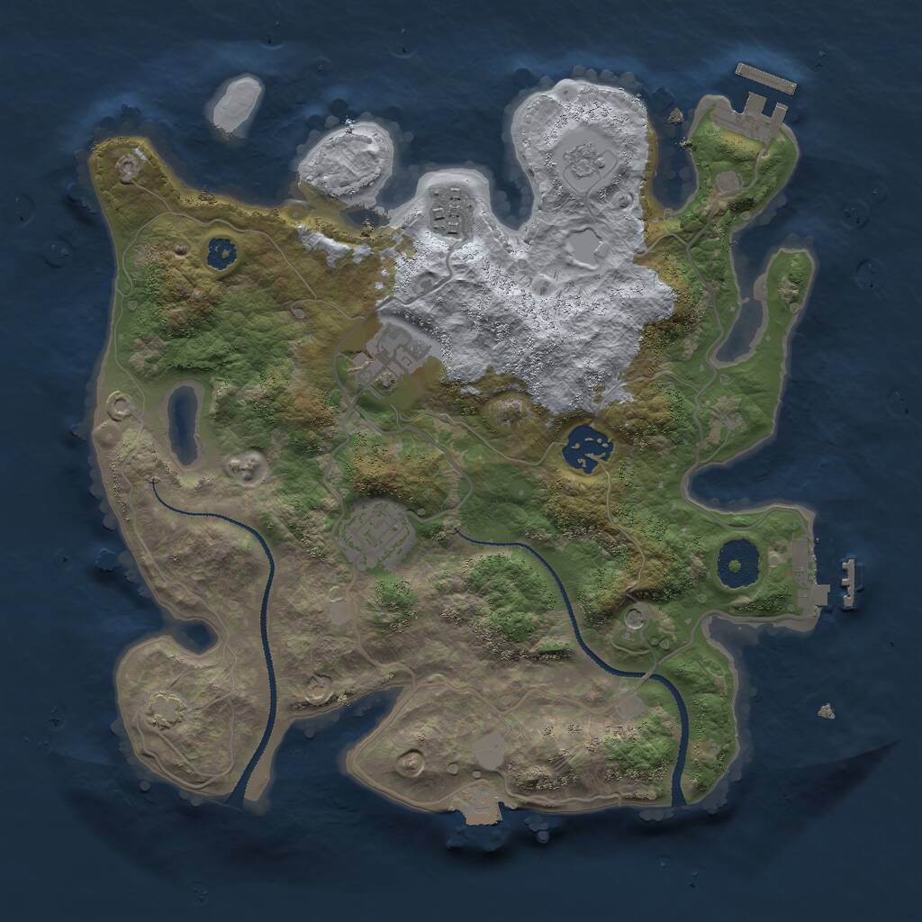 Rust Map: Procedural Map, Size: 3000, Seed: 1423828406, 10 Monuments
