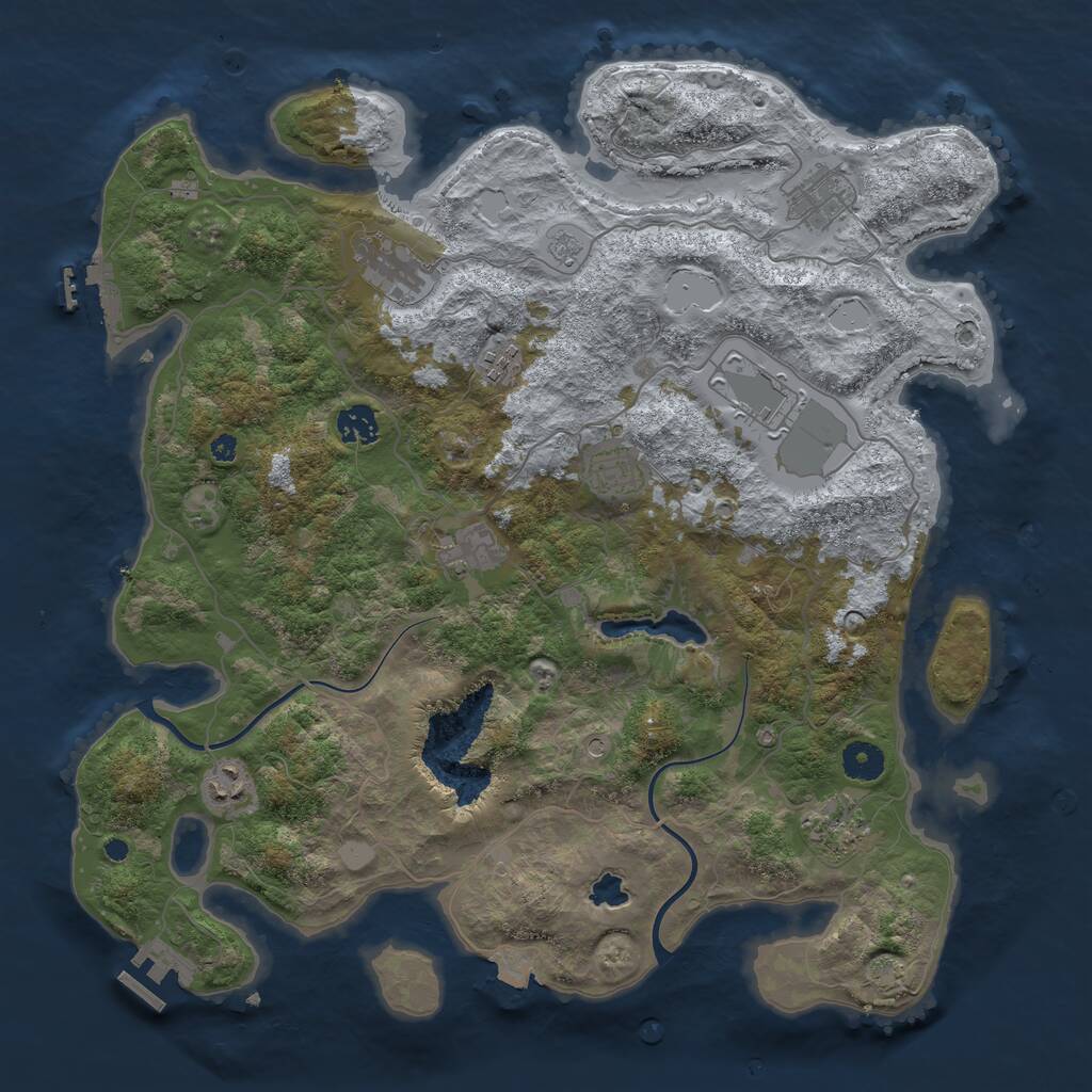 Rust Map: Procedural Map, Size: 4000, Seed: 1414141414, 15 Monuments