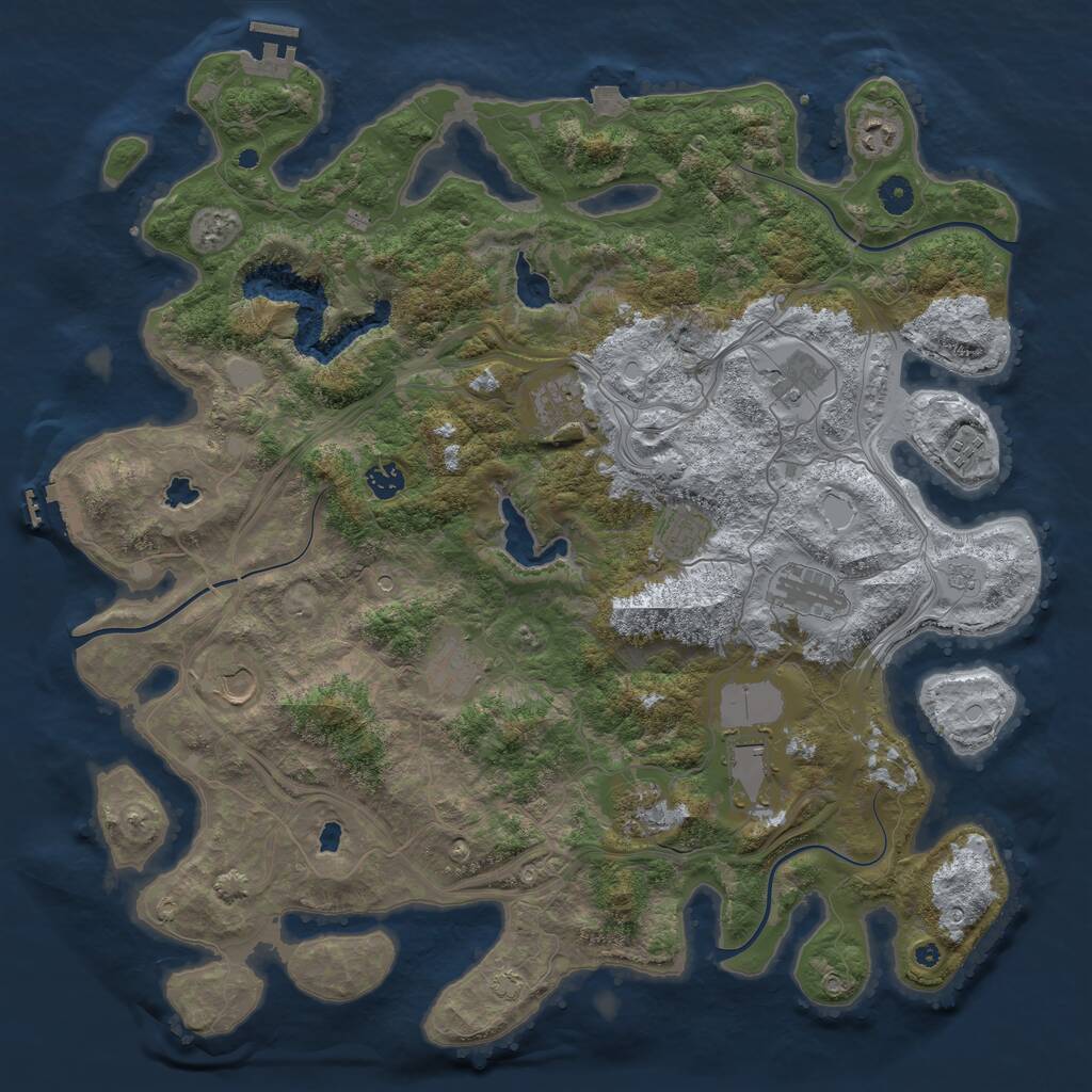 Rust Map: Procedural Map, Size: 4500, Seed: 1873580723, 17 Monuments