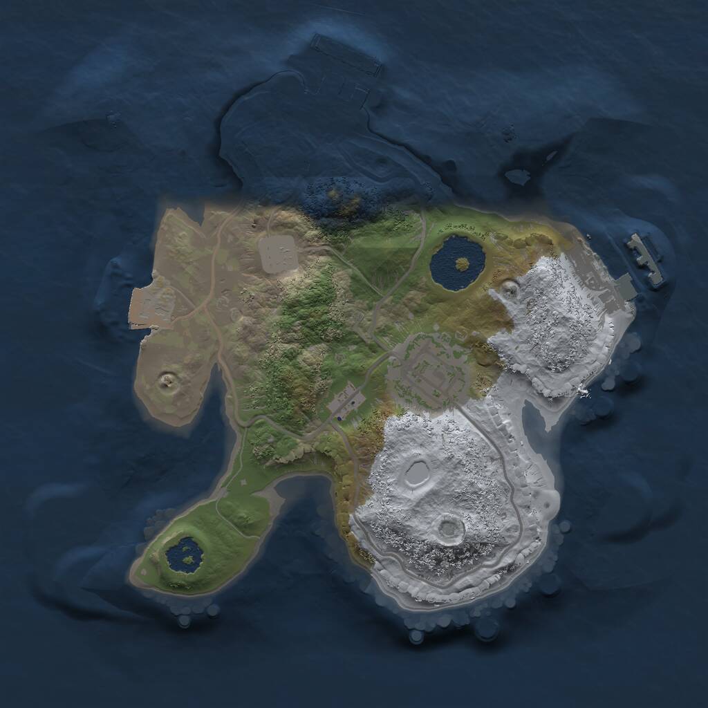 Rust Map: Procedural Map, Size: 2000, Seed: 287240250, 4 Monuments