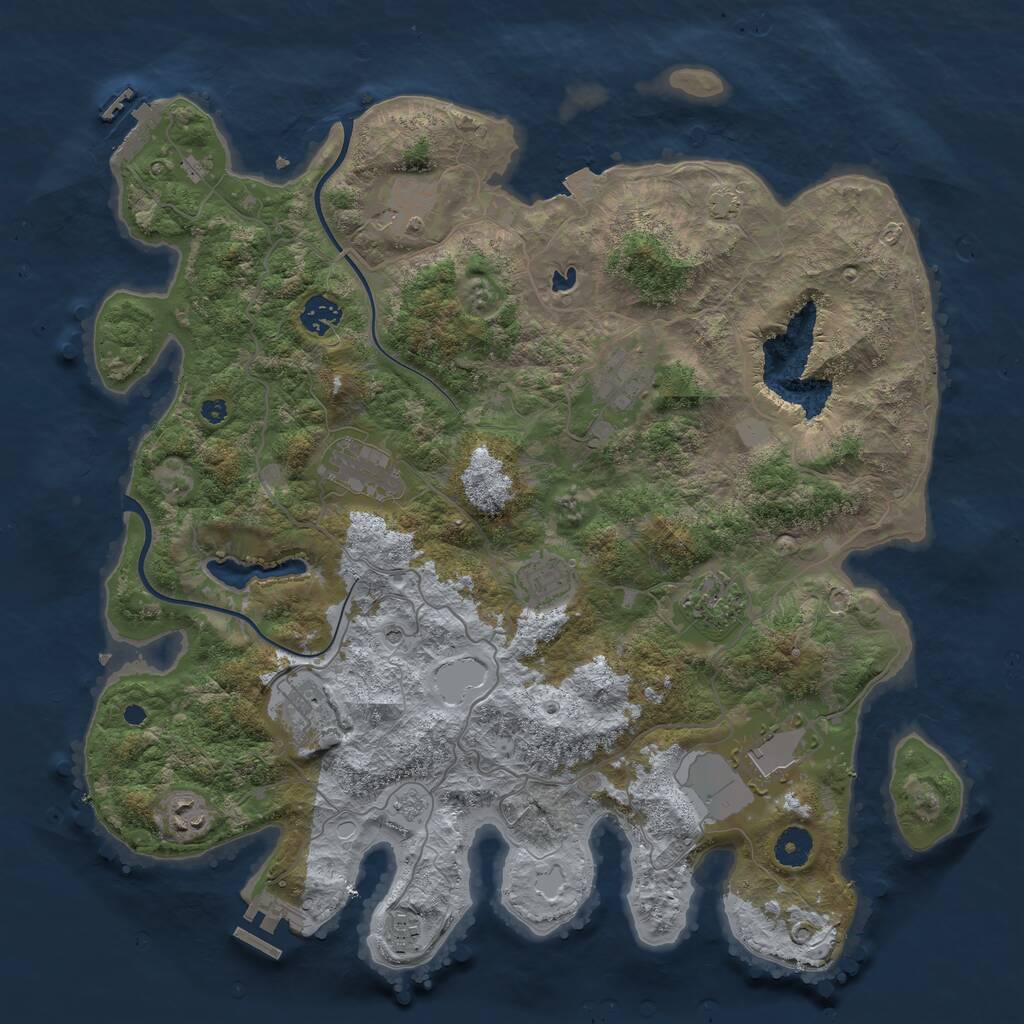Rust Map: Procedural Map, Size: 4000, Seed: 1969837046, 16 Monuments