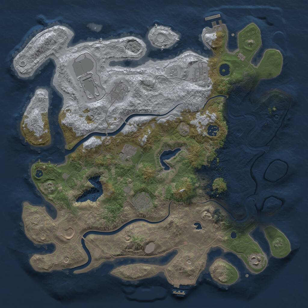 Rust Map: Procedural Map, Size: 4000, Seed: 1935696560, 15 Monuments