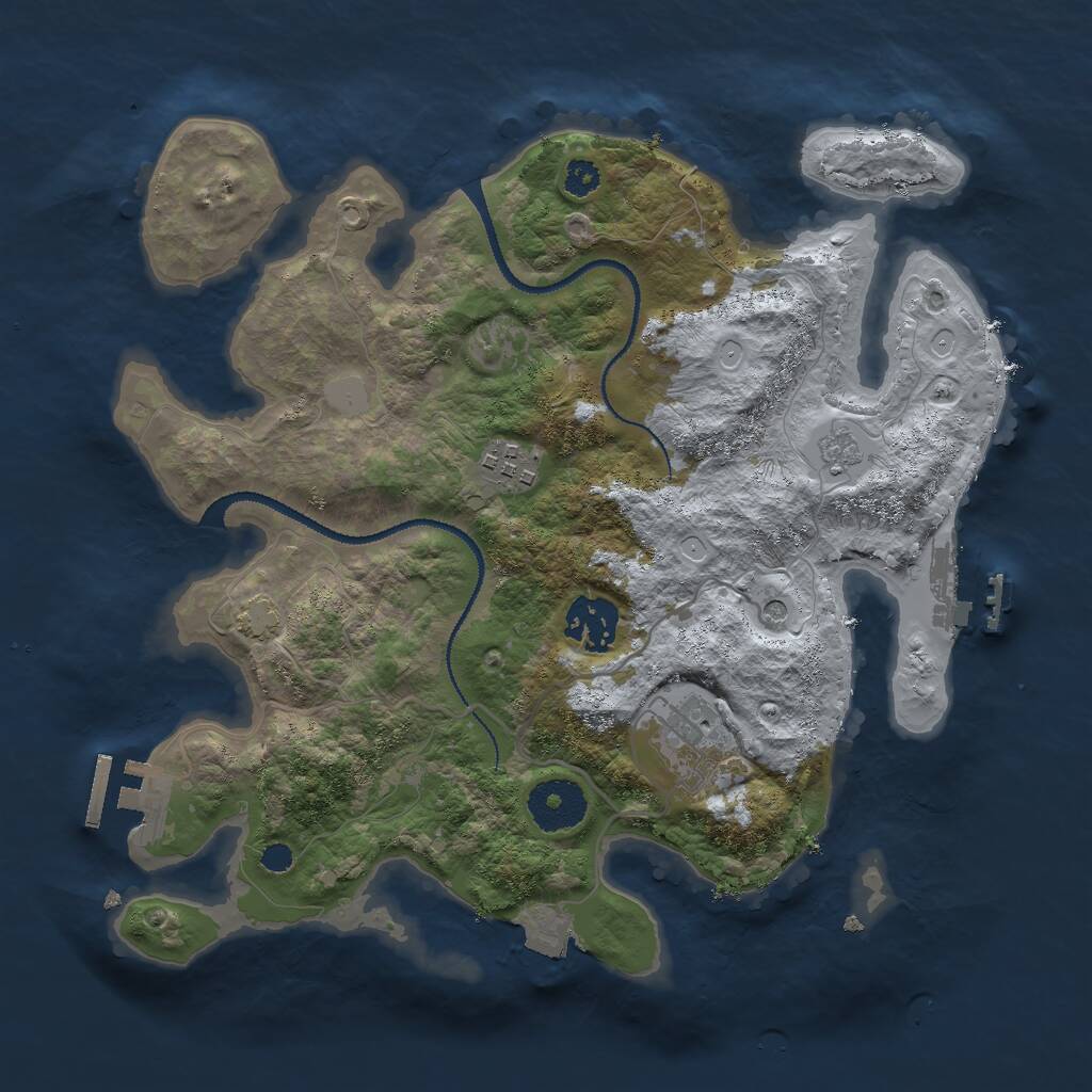 Rust Map: Procedural Map, Size: 3000, Seed: 13888, 9 Monuments