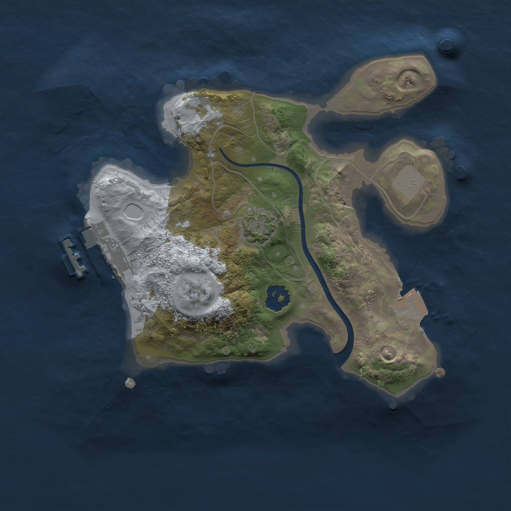 Rust Map: Procedural Map, Size: 2000, Seed: 1329133183, 3 Monuments