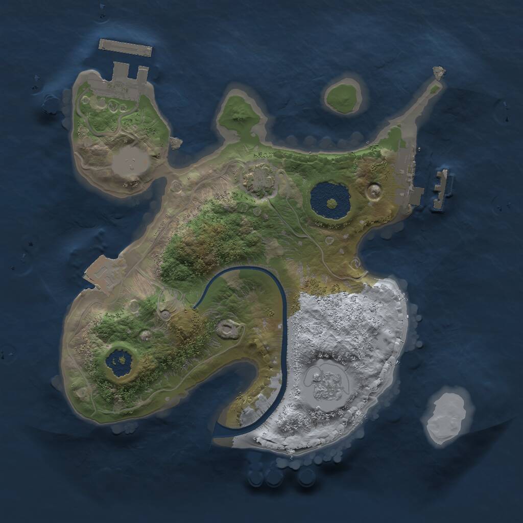 Rust Map: Procedural Map, Size: 2000, Seed: 8562153, 5 Monuments