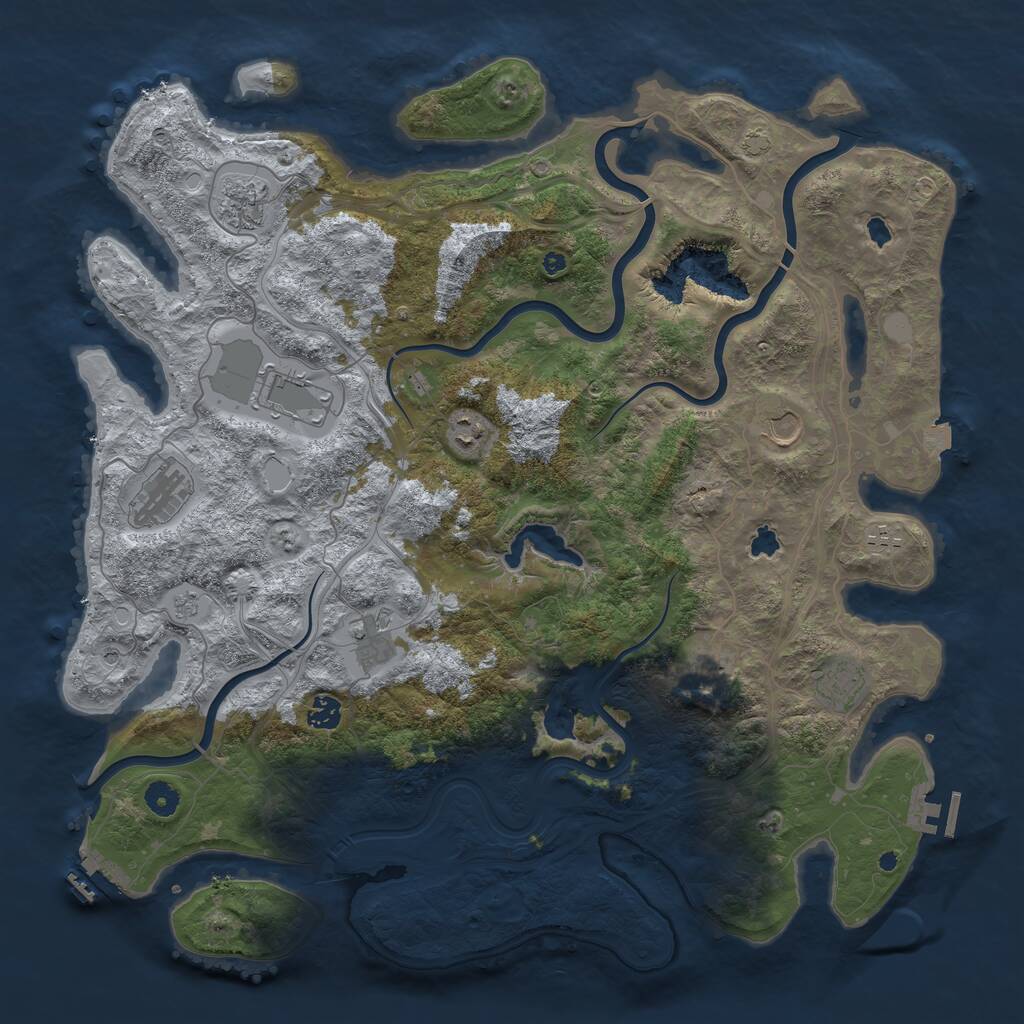 Rust Map: Procedural Map, Size: 4500, Seed: 219933313, 16 Monuments