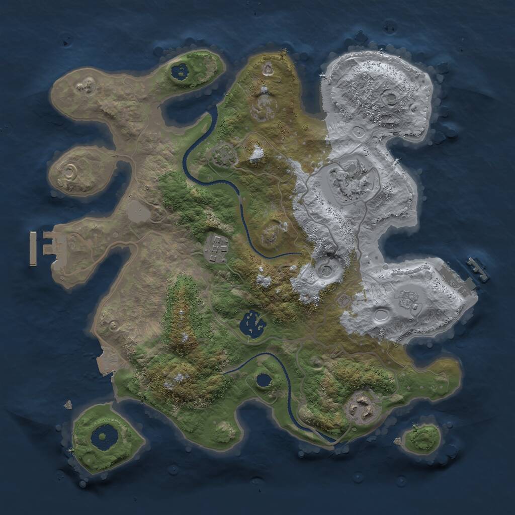 Rust Map: Procedural Map, Size: 3000, Seed: 168392098, 10 Monuments