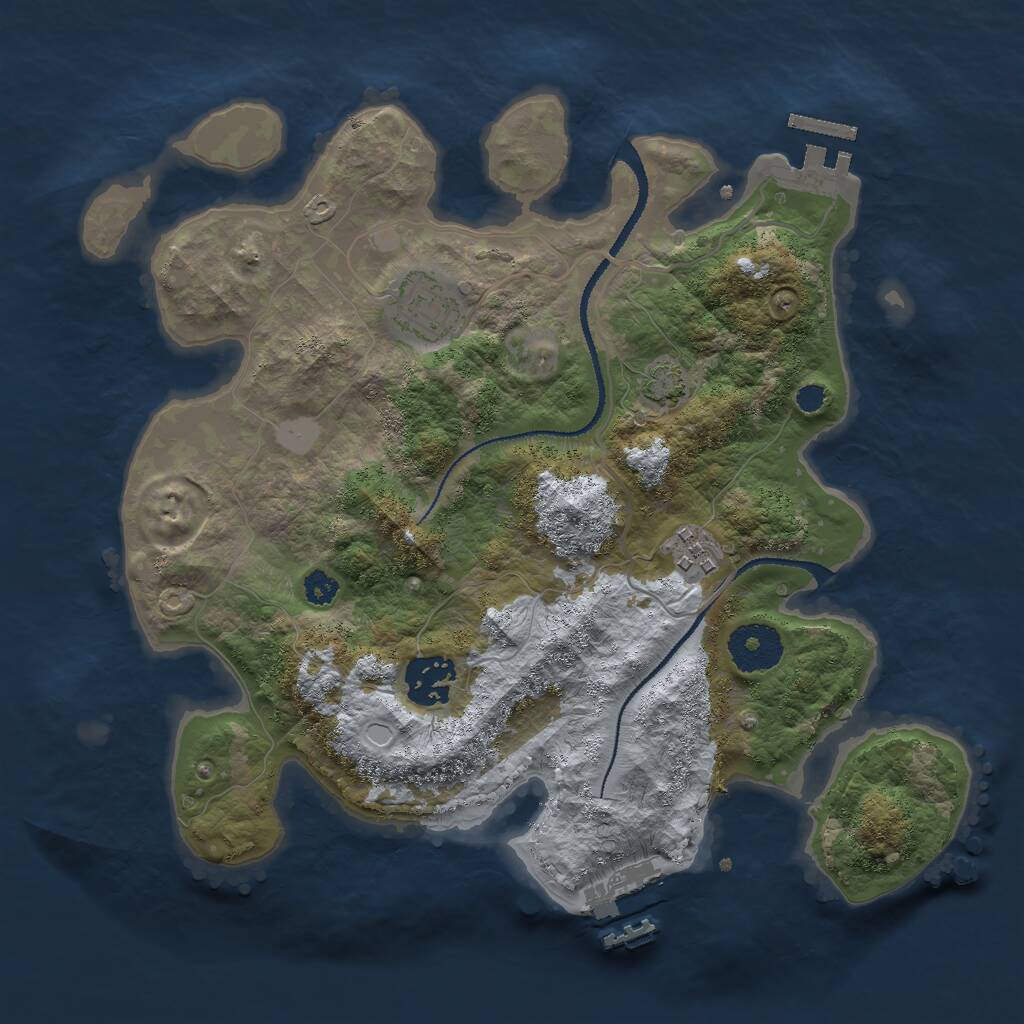 Rust Map: Procedural Map, Size: 3000, Seed: 5820163, 7 Monuments