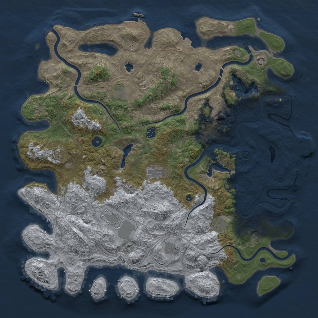 Rust Map: Procedural Map, Size: 4750, Seed: 2068591681, 16 Monuments