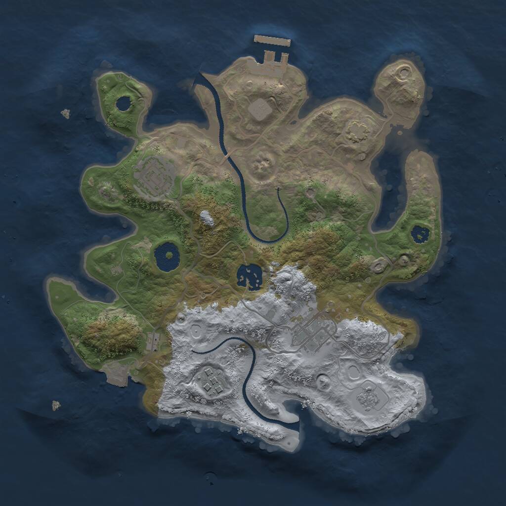 Rust Map: Procedural Map, Size: 2800, Seed: 607762128, 8 Monuments