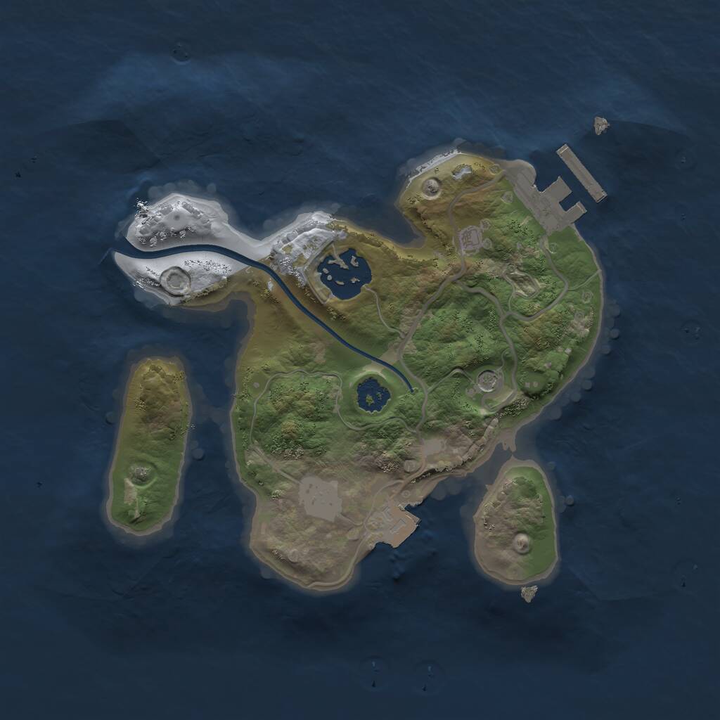 Rust Map: Procedural Map, Size: 2200, Seed: 223664521, 4 Monuments