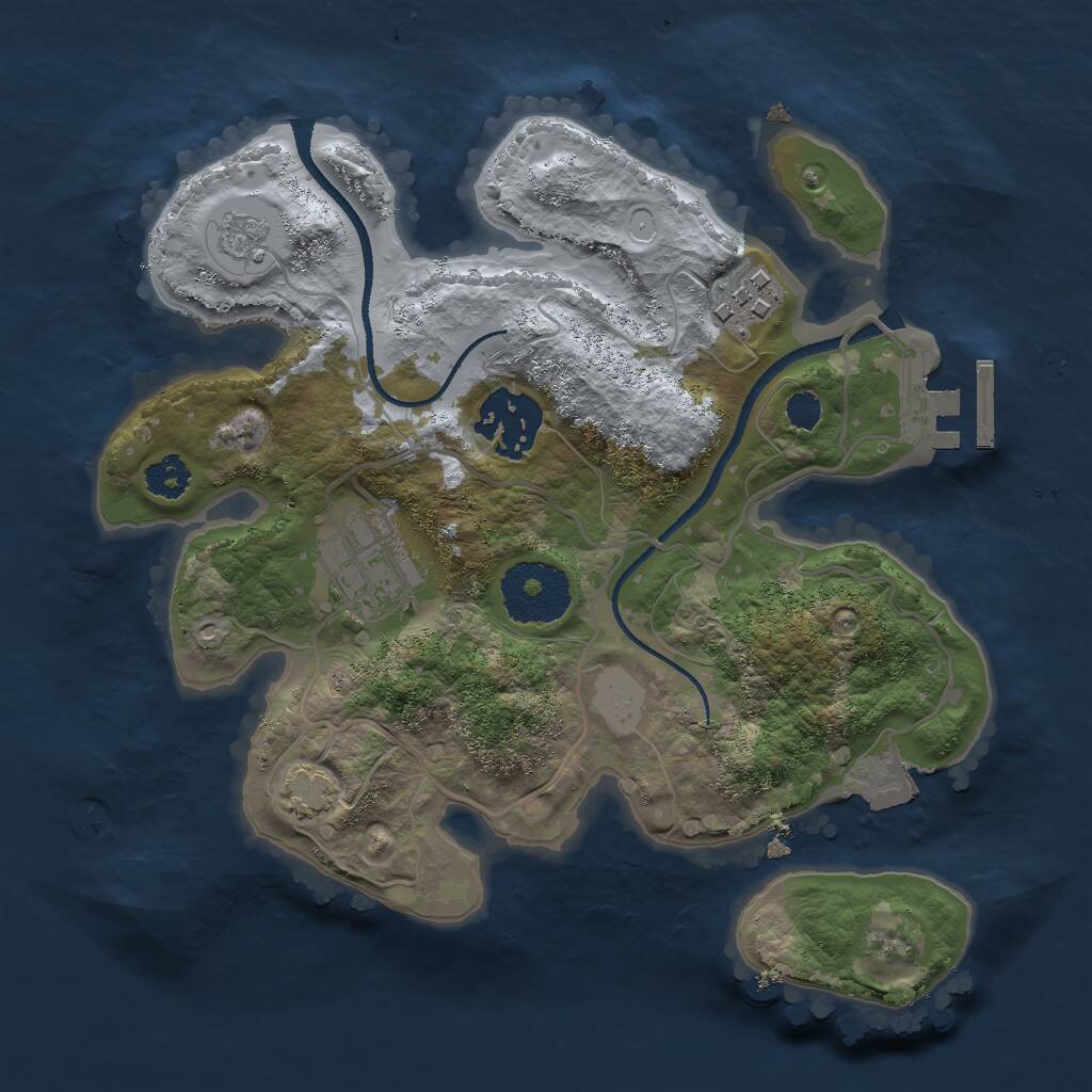 Rust Map: Procedural Map, Size: 2500, Seed: 112292133, 7 Monuments