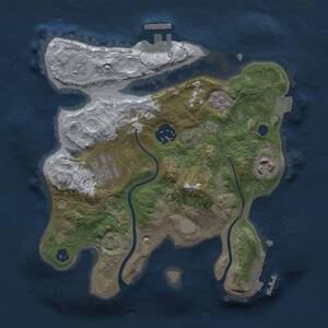 Thumbnail Rust Map: Procedural Map, Size: 2500, Seed: 521855, 9 Monuments