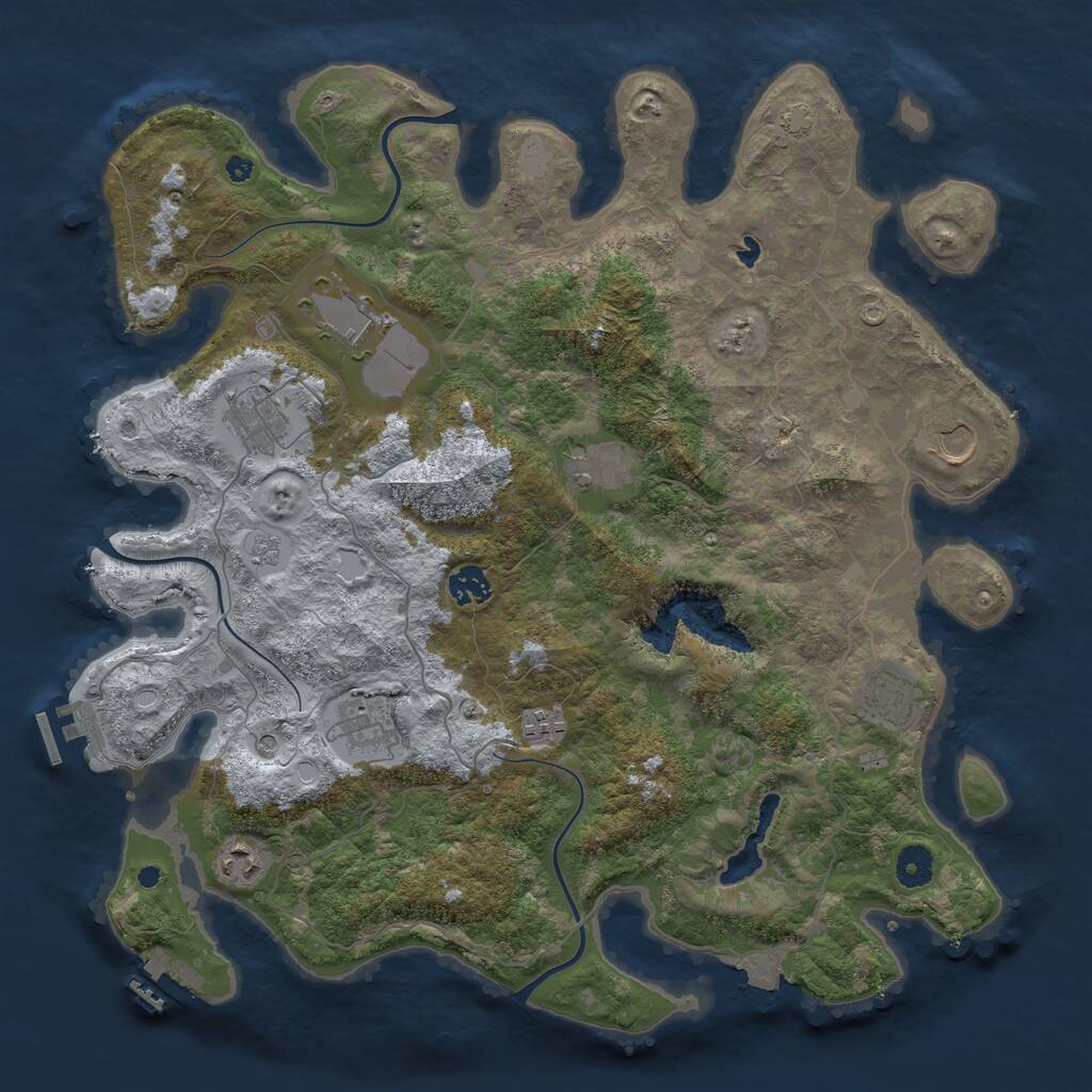 Rust Map: Procedural Map, Size: 4075, Seed: 49975, 15 Monuments