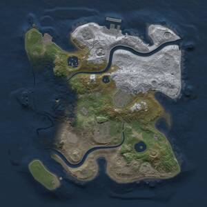 Thumbnail Rust Map: Procedural Map, Size: 2750, Seed: 7183759, 10 Monuments