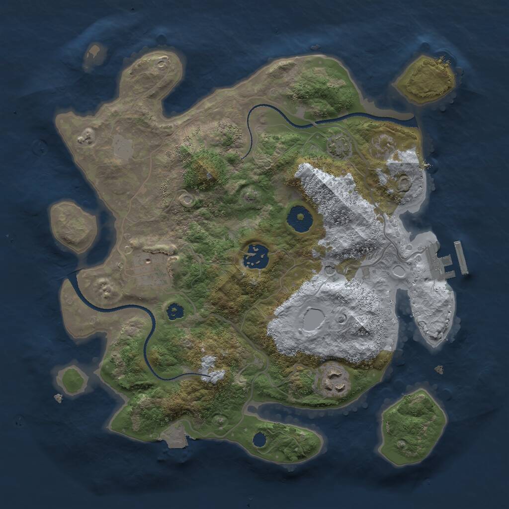 Rust Map: Procedural Map, Size: 3000, Seed: 1546769045, 7 Monuments