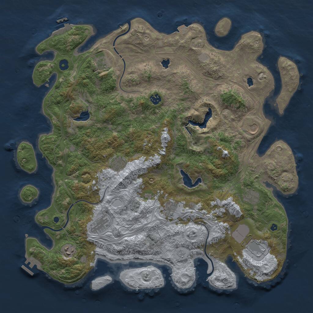Rust Map: Procedural Map, Size: 4500, Seed: 449219398, 16 Monuments