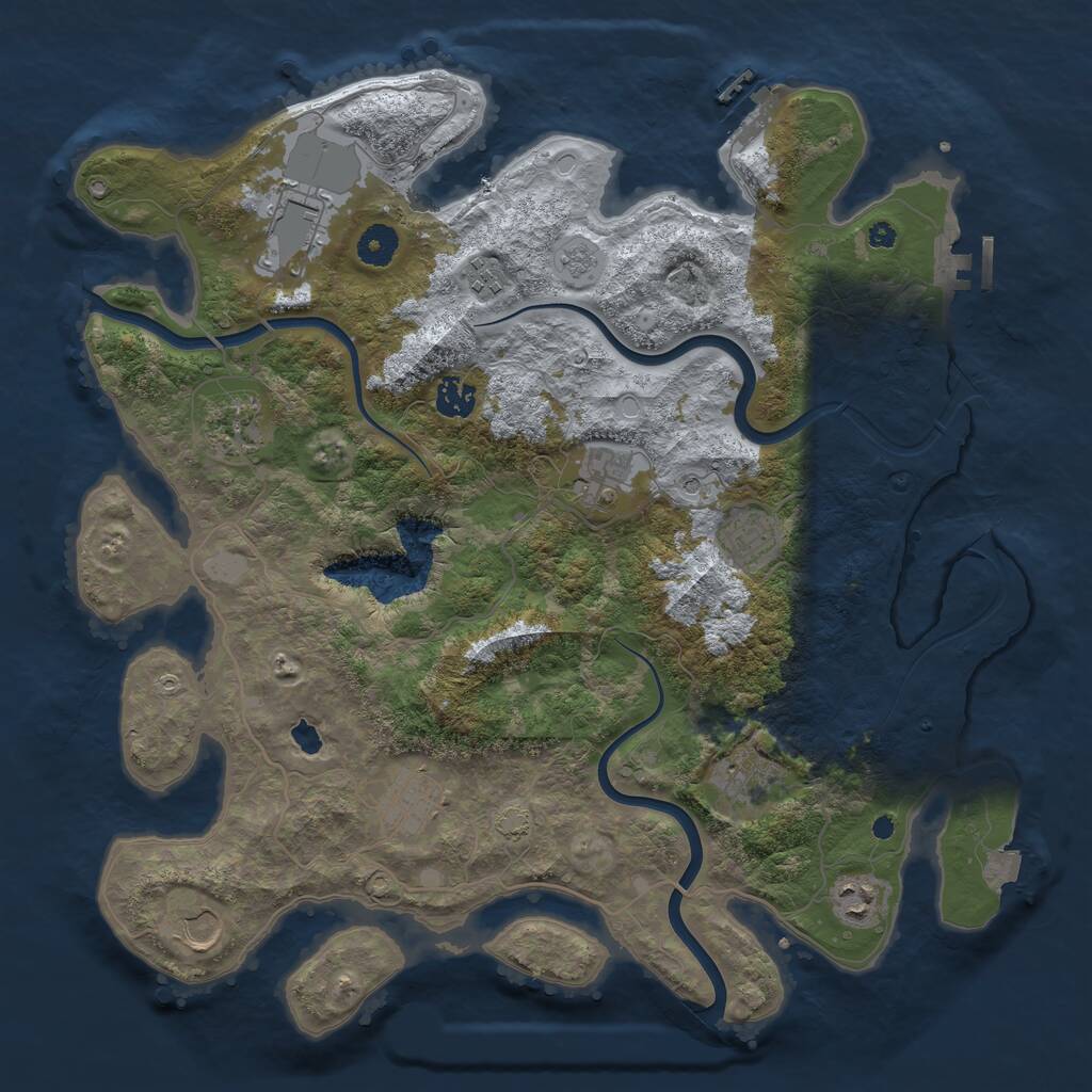 Rust Map: Procedural Map, Size: 4000, Seed: 680232202, 16 Monuments