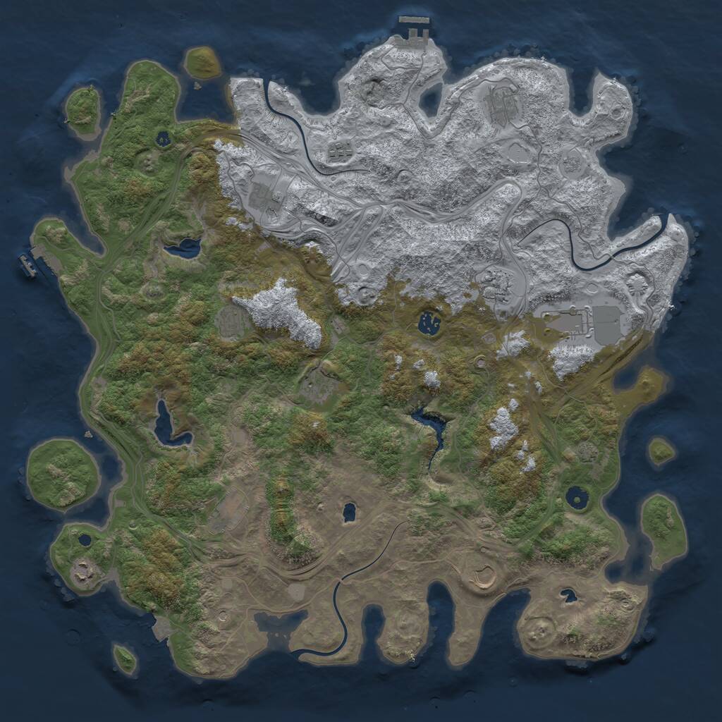 Rust Map: Procedural Map, Size: 4800, Seed: 1731046174, 17 Monuments