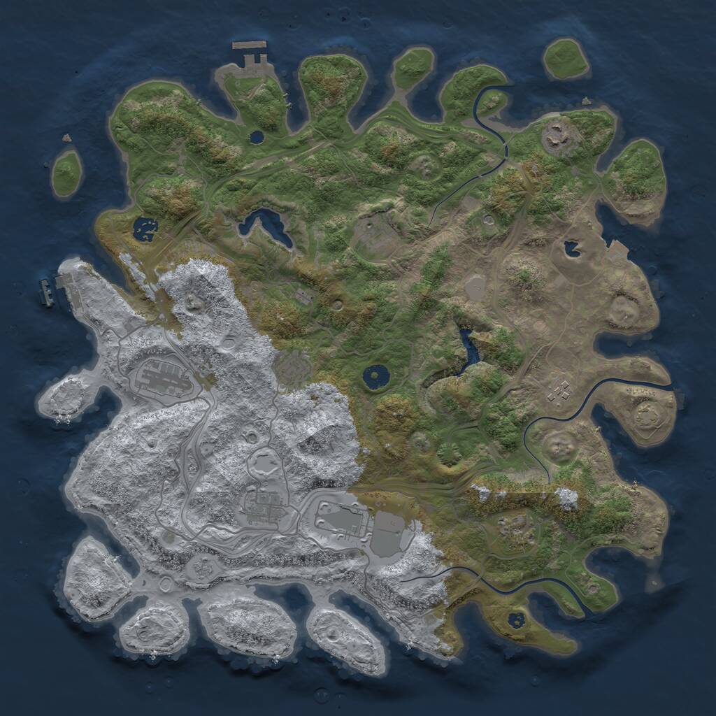 Rust Map: Procedural Map, Size: 4255, Seed: 1845225799, 15 Monuments