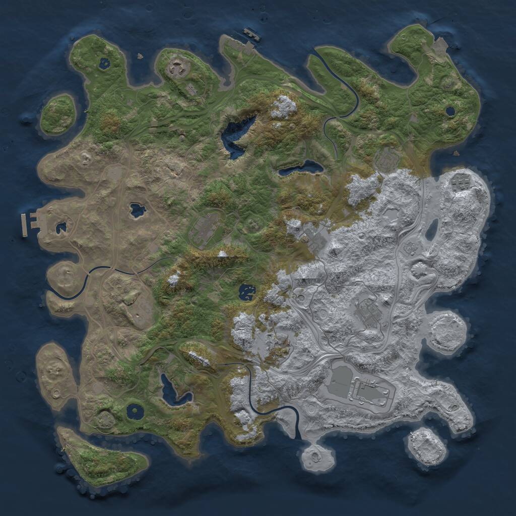 Rust Map: Procedural Map, Size: 4500, Seed: 31906588, 16 Monuments