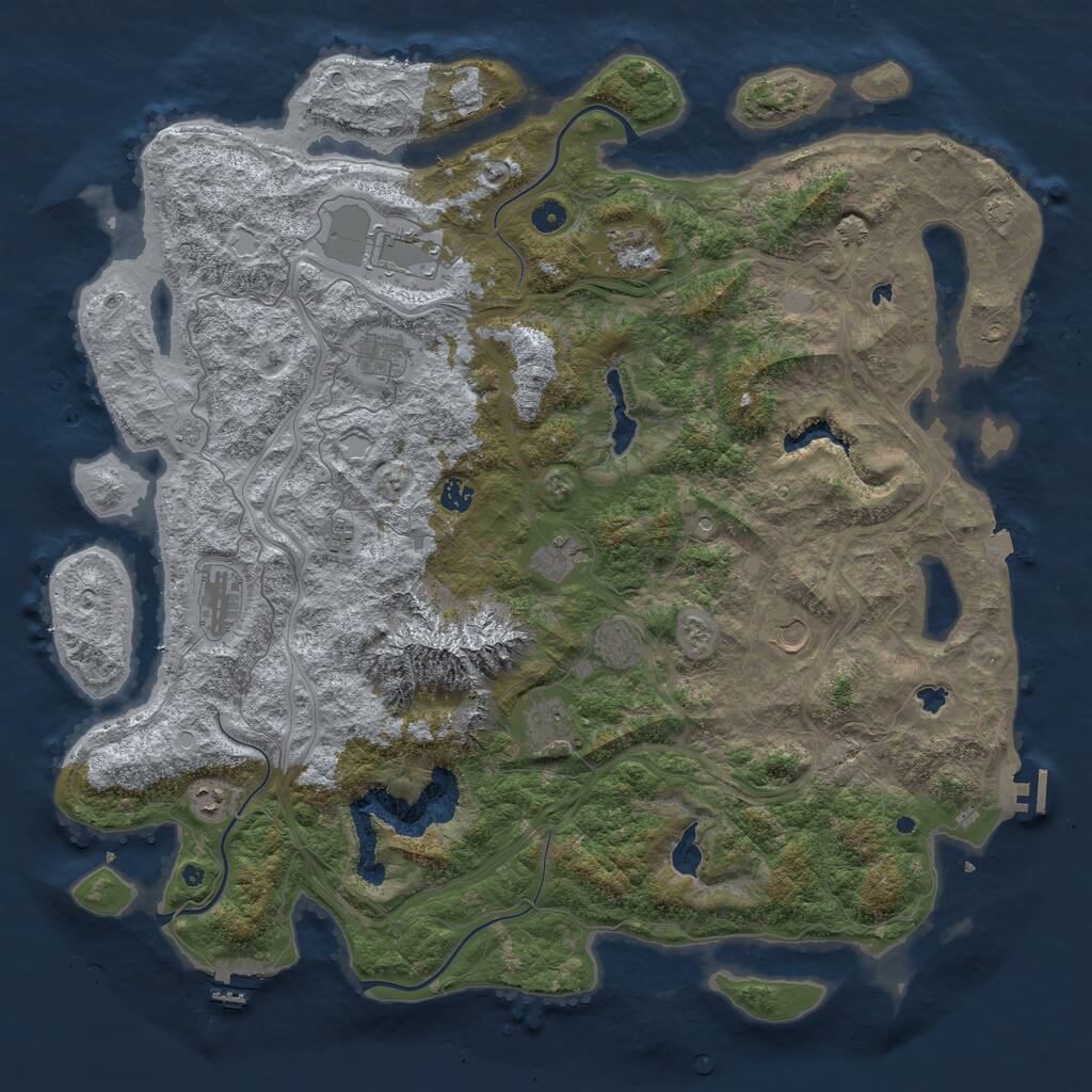 Rust Map: Procedural Map, Size: 5000, Seed: 4902, 17 Monuments