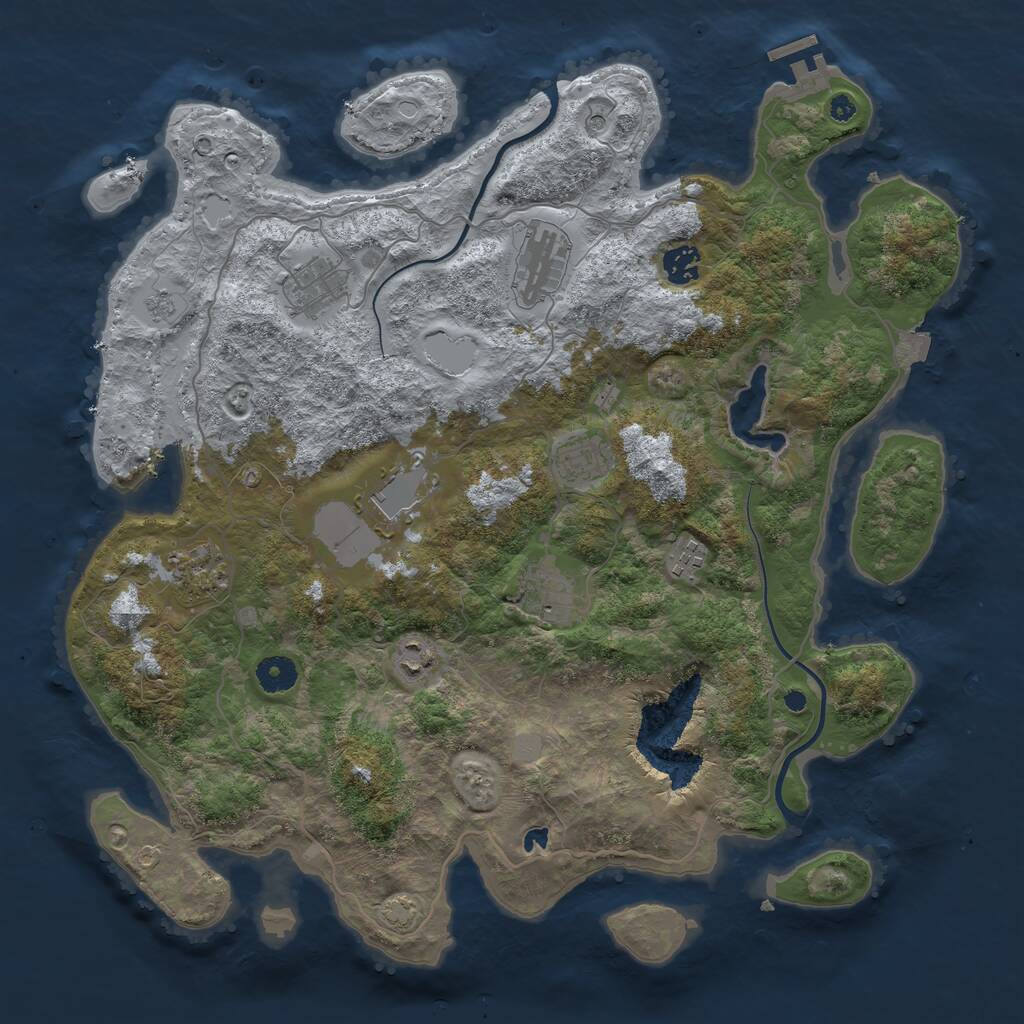 Rust Map: Procedural Map, Size: 4000, Seed: 1483590029, 14 Monuments