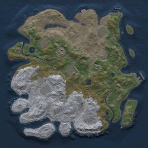 Thumbnail Rust Map: Procedural Map, Size: 3700, Seed: 863823610, 15 Monuments