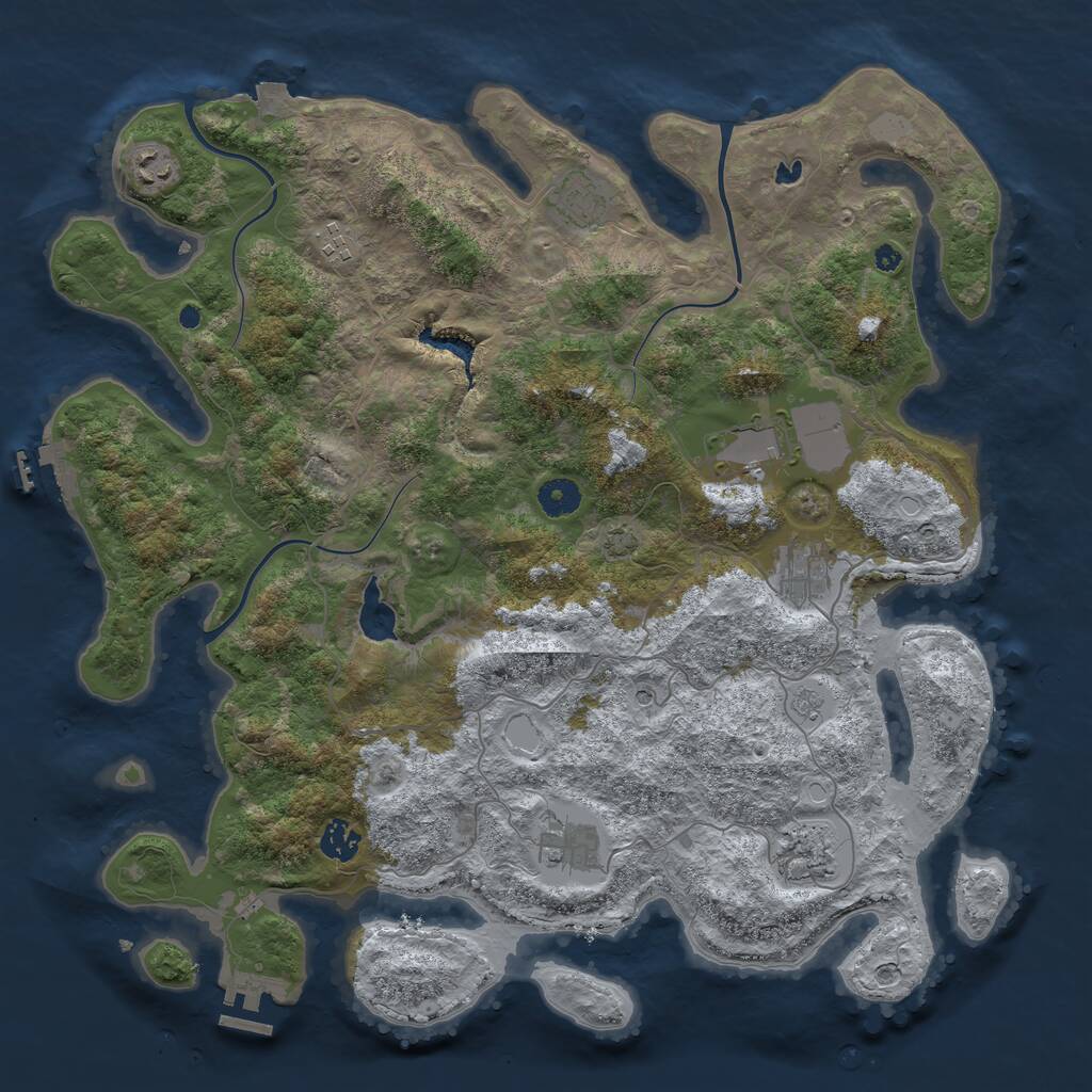 Rust Map: Procedural Map, Size: 4096, Seed: 41022, 14 Monuments