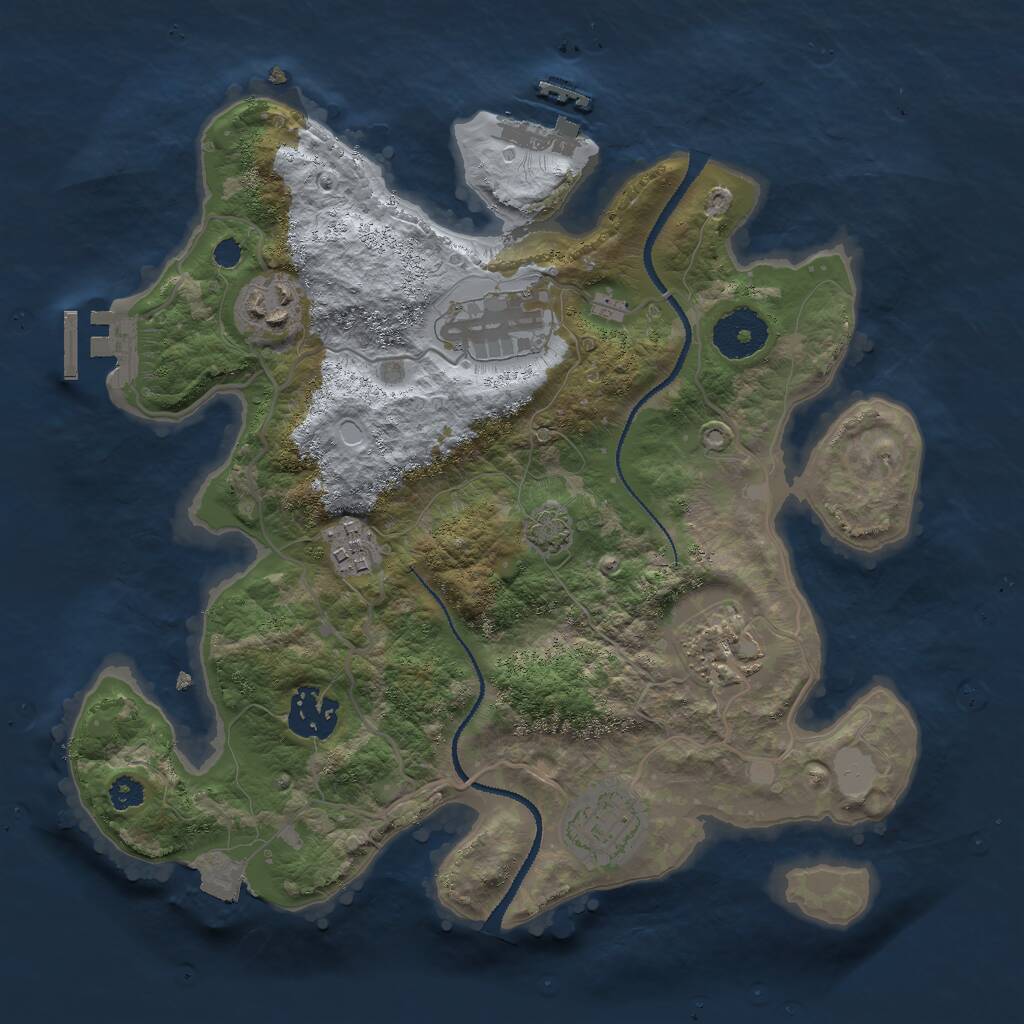 Rust Map: Procedural Map, Size: 3000, Seed: 13502, 10 Monuments