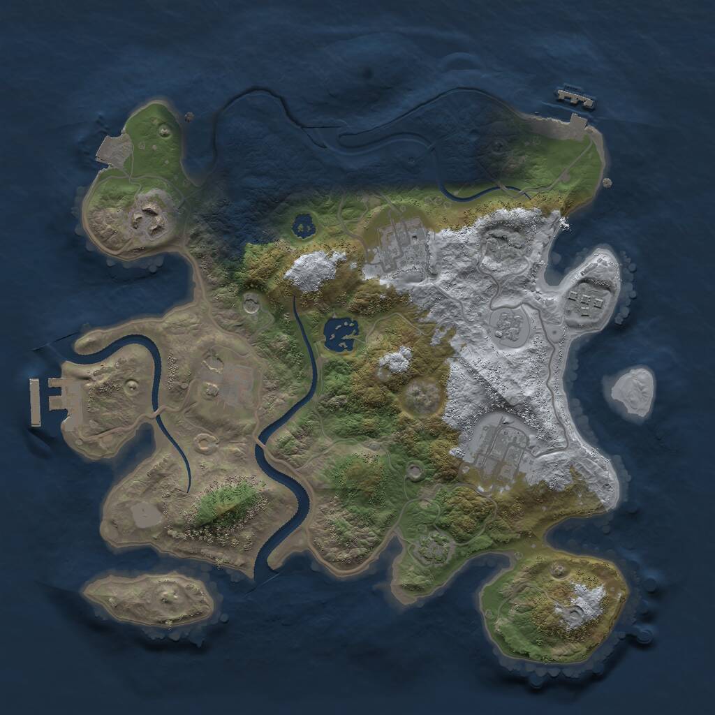 Rust Map: Procedural Map, Size: 3000, Seed: 191992718, 12 Monuments