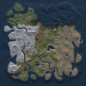 Thumbnail Rust Map: Procedural Map, Size: 4500, Seed: 1386956107, 13 Monuments