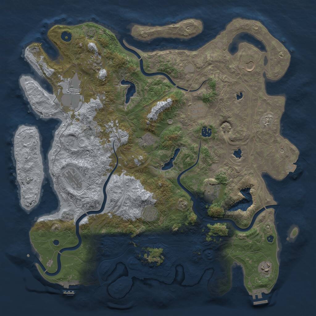 Rust Map: Procedural Map, Size: 4500, Seed: 1938837563, 17 Monuments