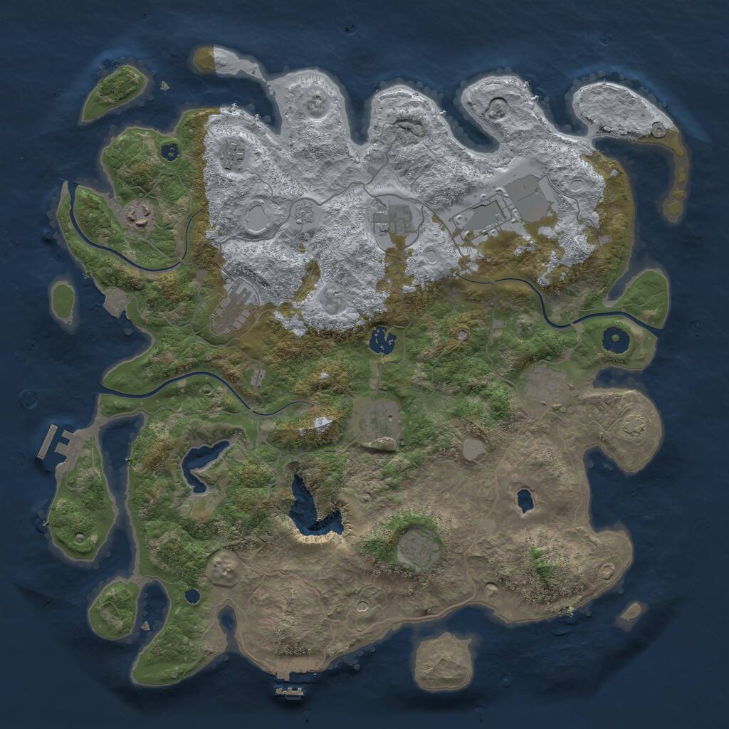 Rust Map: Procedural Map, Size: 4096, Seed: 1945610681, 15 Monuments