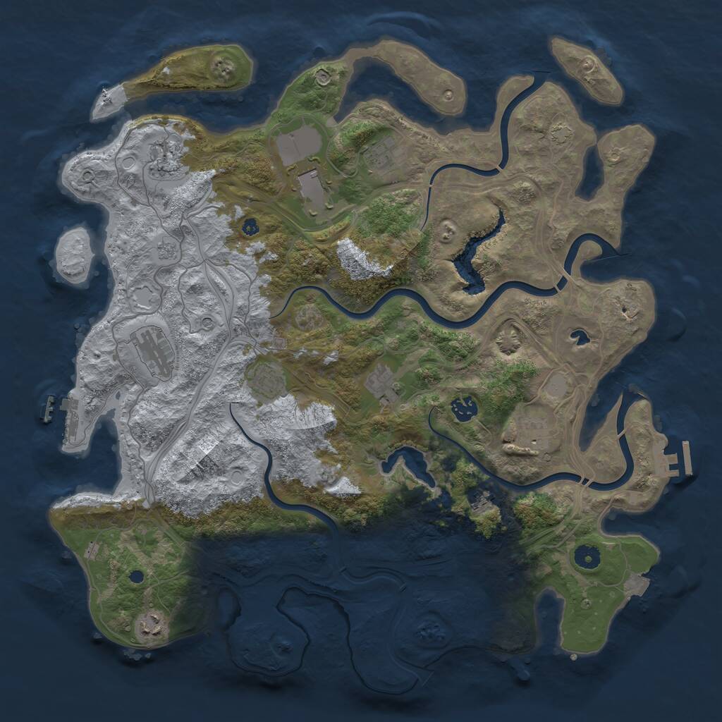 Rust Map: Procedural Map, Size: 4255, Seed: 1146319663, 16 Monuments