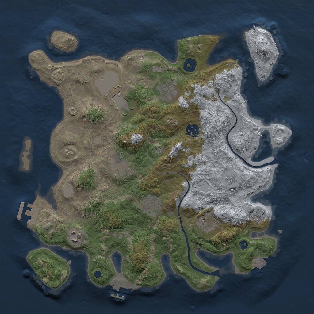 Rust Map: Procedural Map, Size: 3500, Seed: 957578113, 14 Monuments