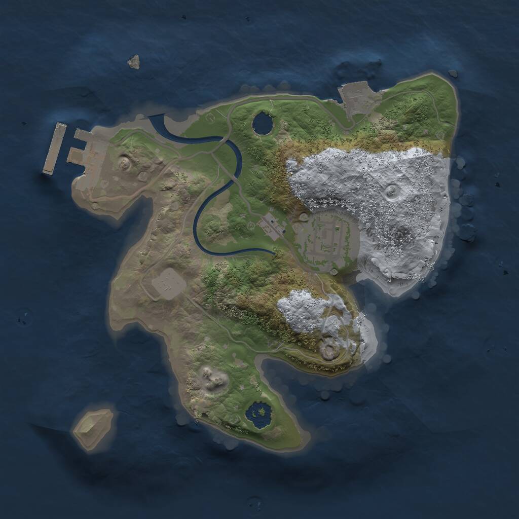 Rust Map: Procedural Map, Size: 2000, Seed: 434784643, 3 Monuments