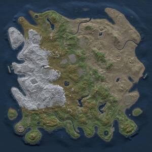 Thumbnail Rust Map: Procedural Map, Size: 4500, Seed: 366954194, 17 Monuments