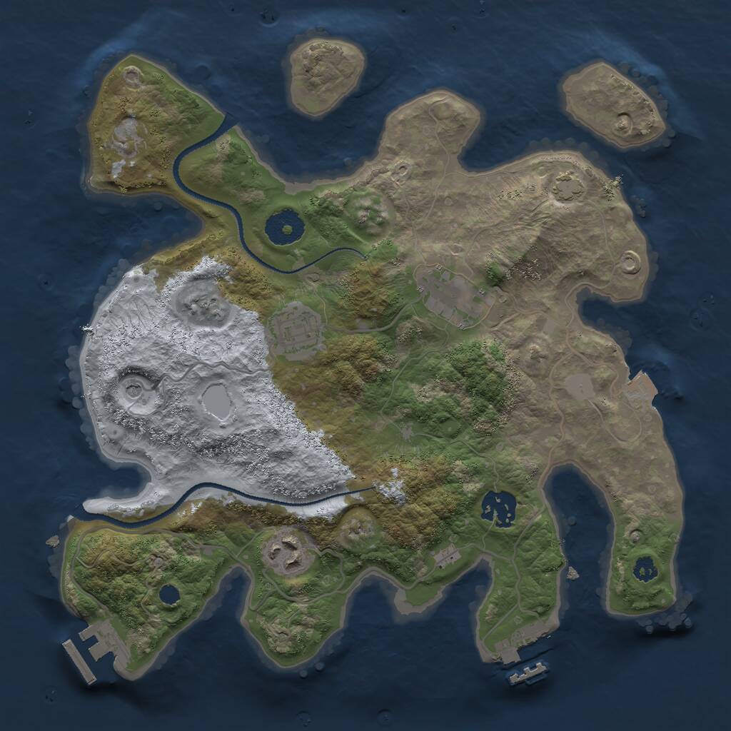 Rust Map: Procedural Map, Size: 3000, Seed: 63623512, 9 Monuments