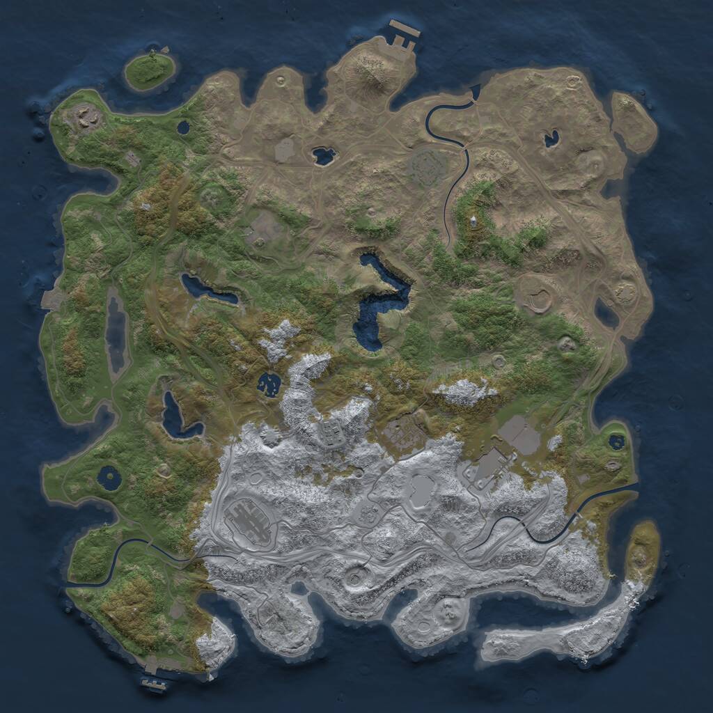 Rust Map: Procedural Map, Size: 4500, Seed: 1536849271, 15 Monuments